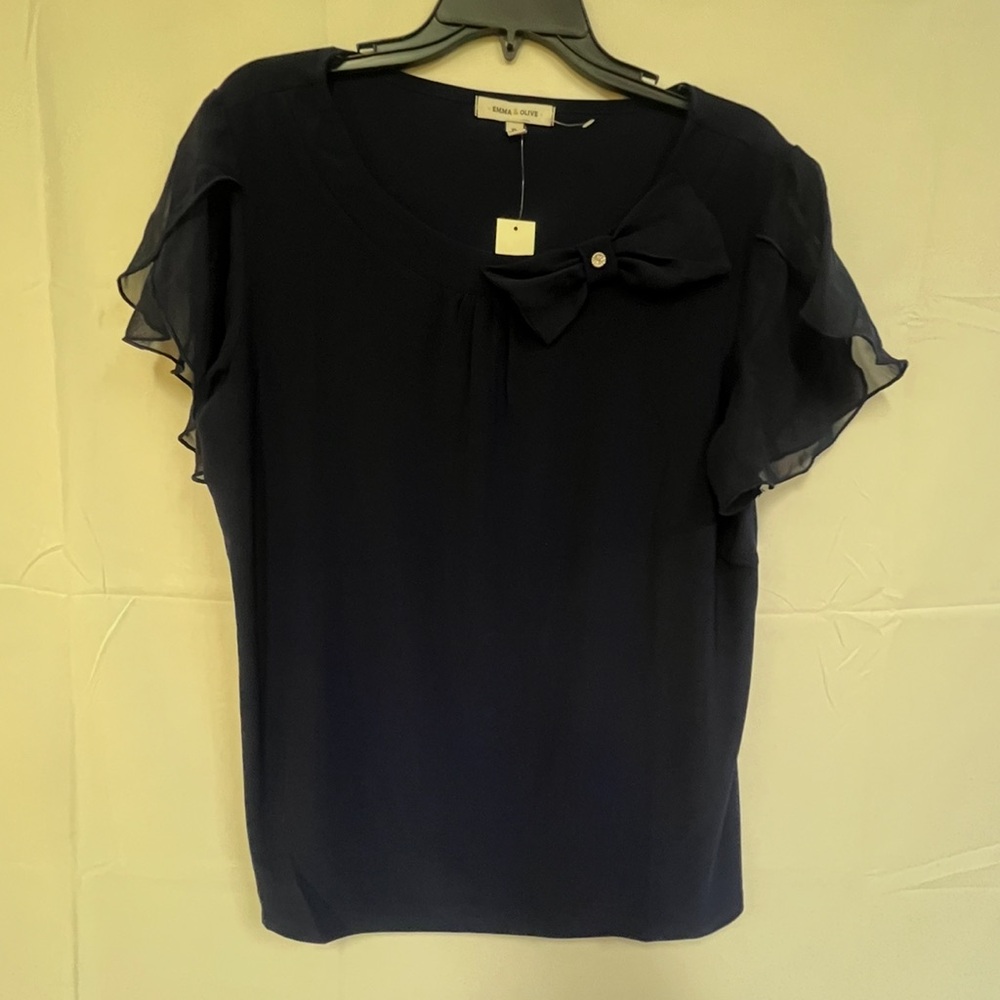 NEW Emma & Olive womens navy blue blouse:XL
